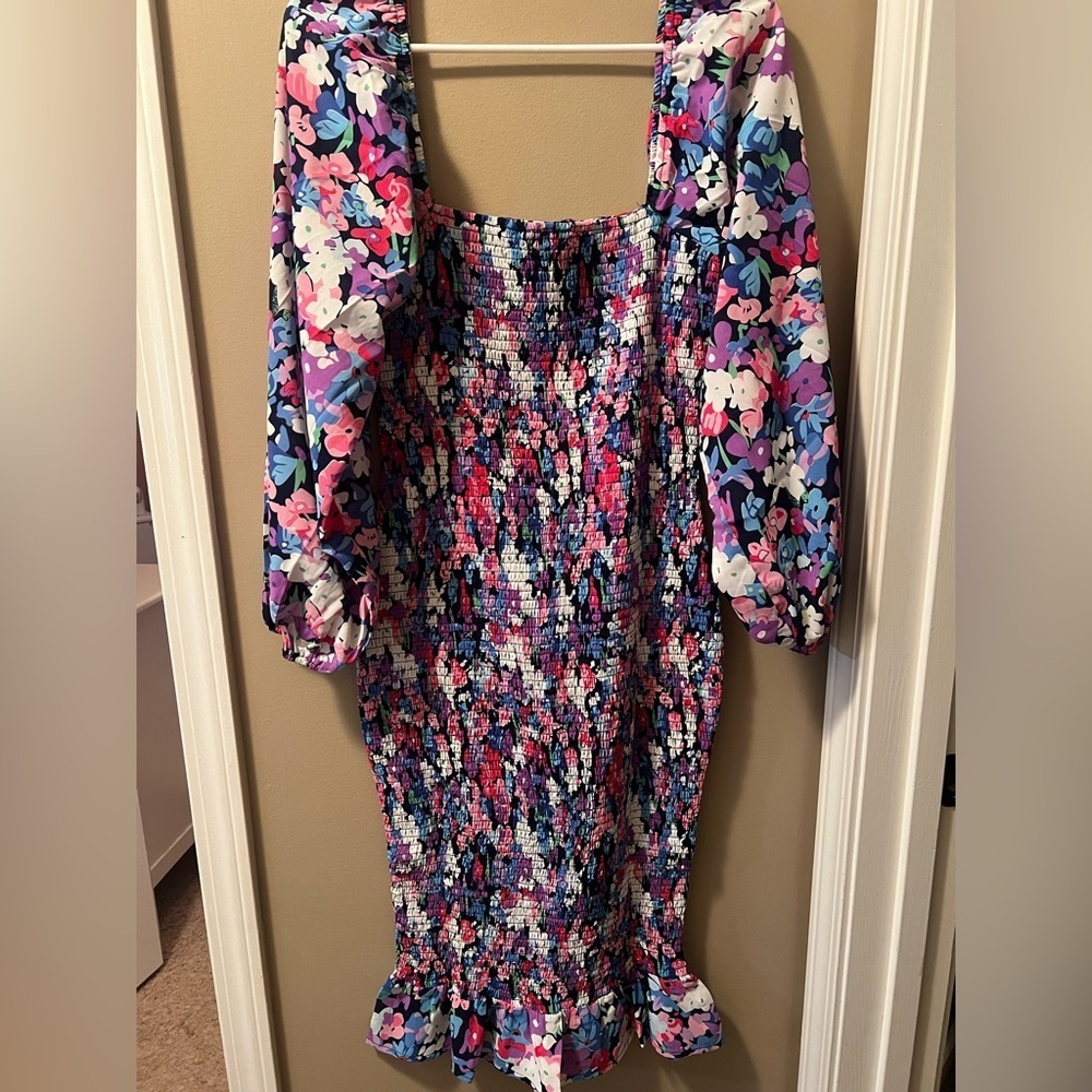 Pink Lily Colorful Smocked Dress